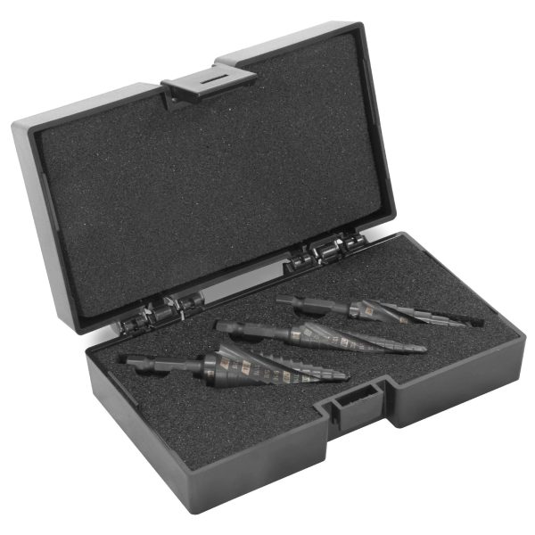 WEN DB124X 3-Piece Impact-Duty Titanium Step Drill Bit Set with #1, #2, and #4 Step Drill Bits Online Sale
