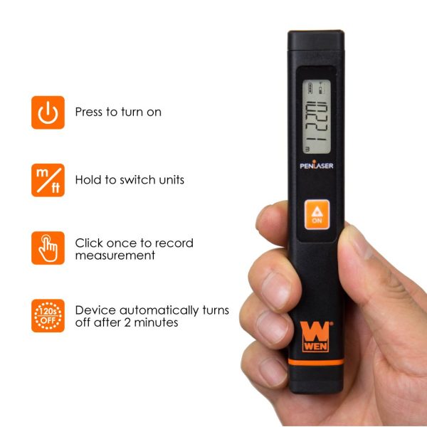 WEN 10110 Multi-Unit Pocket Laser Distance Measure with 32-Foot Range on Sale - Image 3