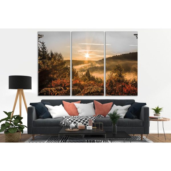 Sunrise Fog And Autumn Forest №SL269 Ready to Hang Canvas Print Discount