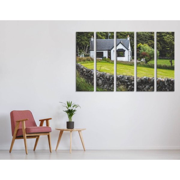 Small White Countryside Cottage, Islay Island №04204 Ready to Hang Canvas Print Hot on Sale - Image 3