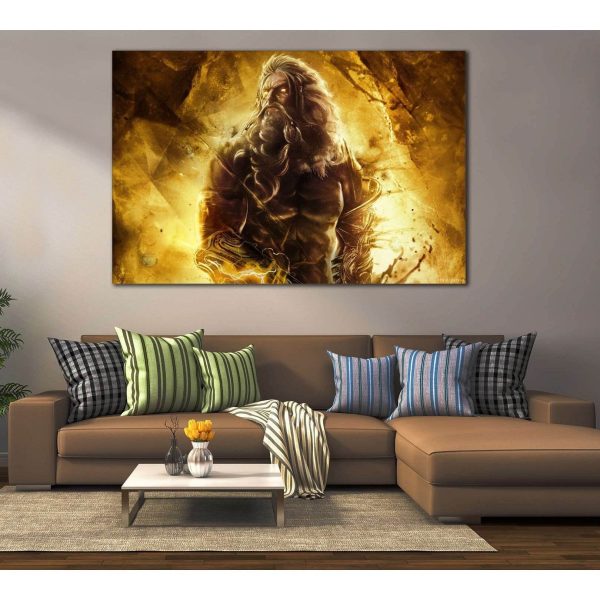 zeus in god of war №2022 Ready to Hang Canvas Print Cheap