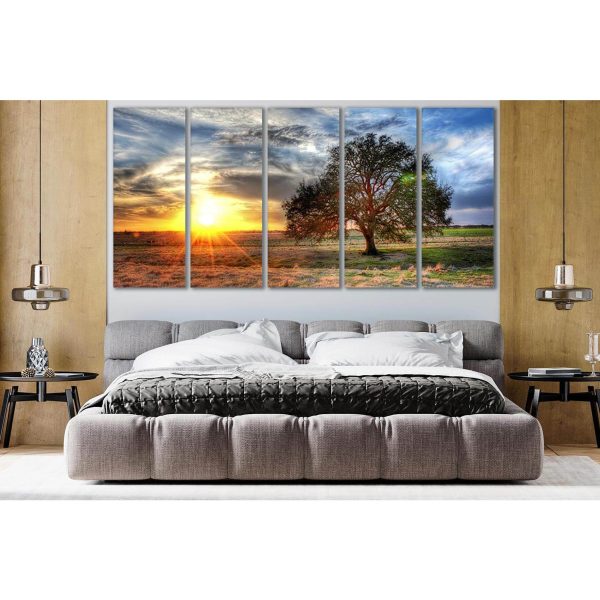 Sunset On A Texas Farm №SL240 Ready to Hang Canvas Print Cheap - Image 3