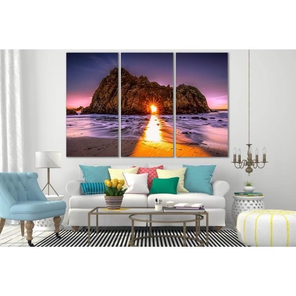 Beautiful Rock And Sun Rays №SL289 Ready to Hang Canvas Print Online