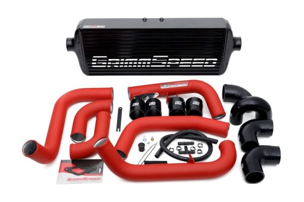 GrimmSpeed Front Mount Intercooler Kit Black Core   Red Pipe (2008-2014 STI) Cheap - Image 4